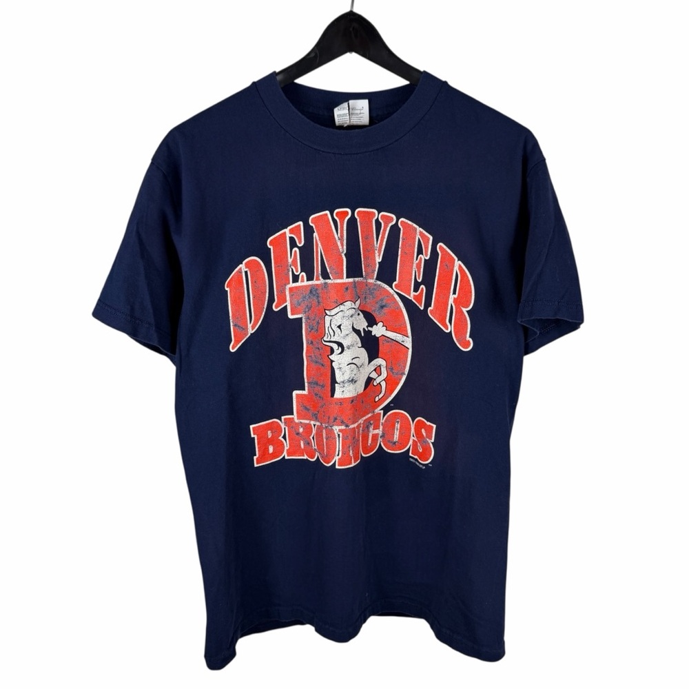 Vintage 1996 Denver Broncos Shannon Sharpe NFL Football Blue Shirt Size M